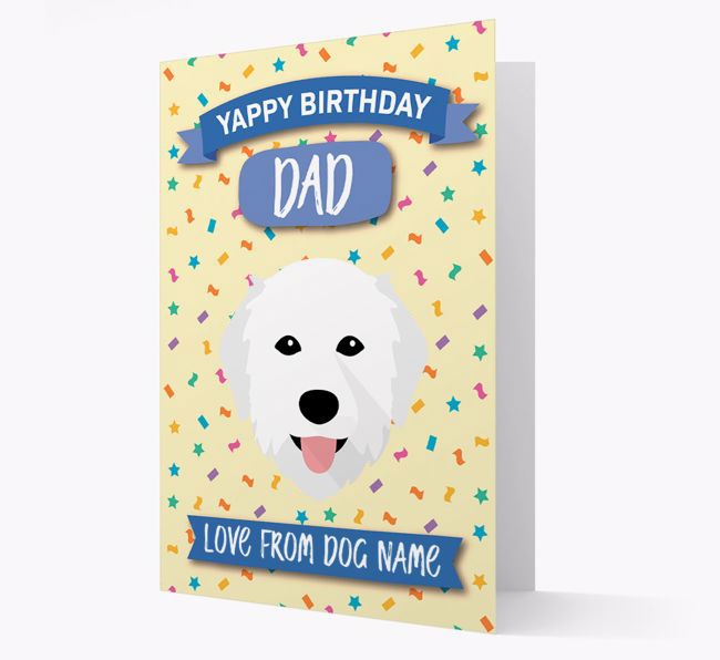 Personalized Card 'Yappy Birthday Dad' with {breedCommonName} Icon